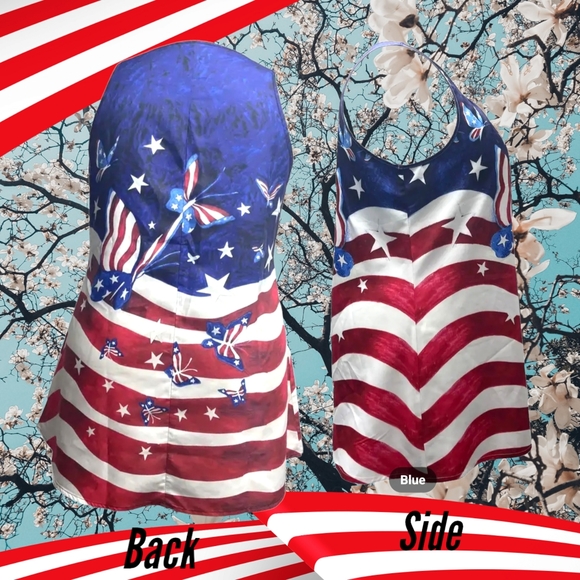 NEW!! Women's Trendy Plus Size Butterfly Patriotic Tank Top!! Open to Offers!🦋✨ - Picture 6 of 12
